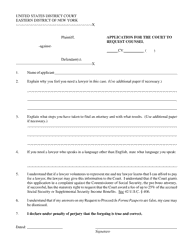 Document preview: Application for the Court to Request Counsel - New York