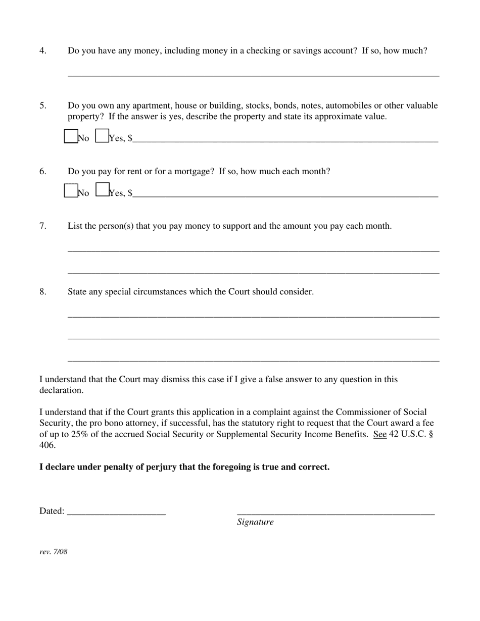 Application for the Court to Request Counsel - New York, Page 3