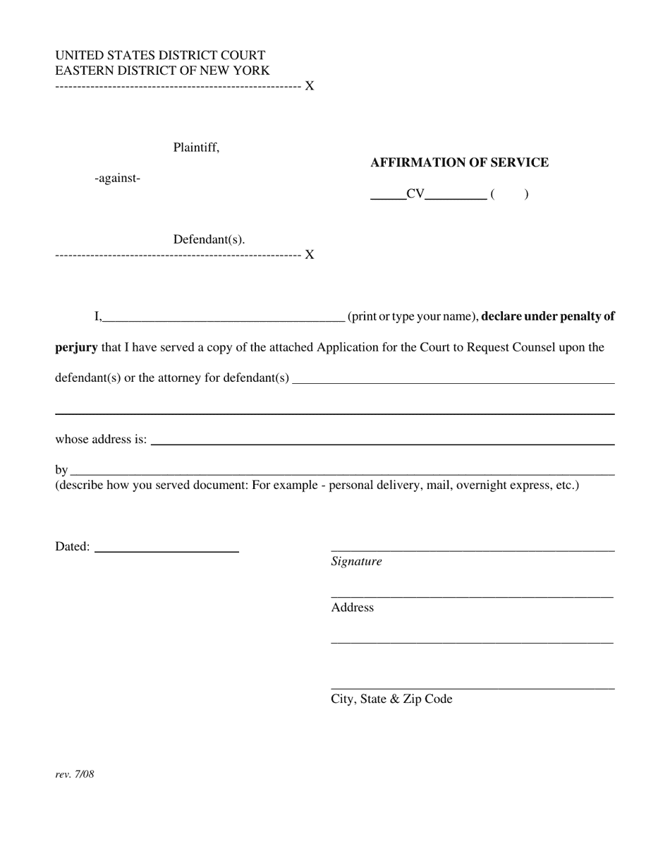 New York Application for the Court to Request Counsel - Fill Out, Sign ...