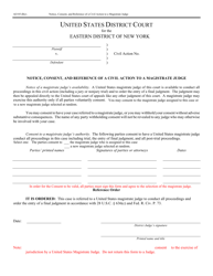 Form AO85 Notice, Consent, and Reference of a Civil Action to a Magistrate Judge - New York, Page 2