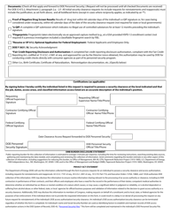 DOE Form 473.3 Clearance Access Request, Page 2