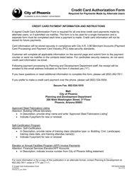 Document preview: Form TRT/DOC/00008 Credit Card Authorization Form - City of Phoenix, Arizona