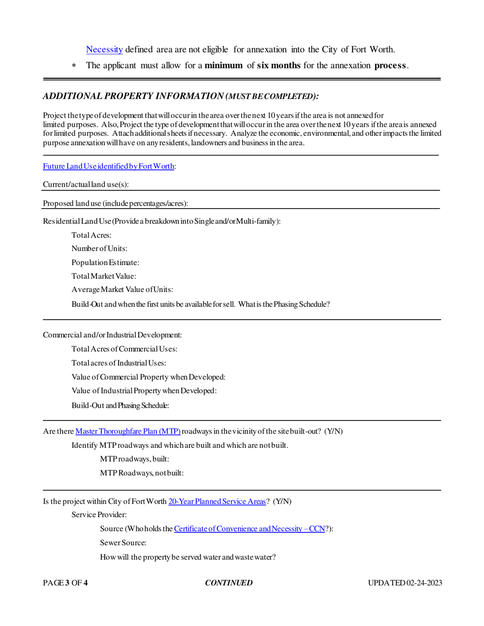 Request for Etj-Release Application and Checklist - City of Fort Worth, Texas, Page 3