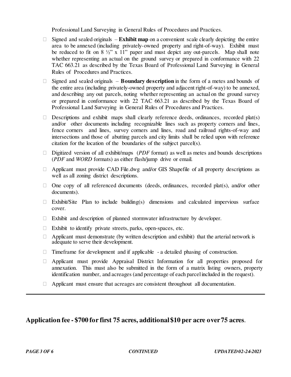Request for Full Purpose Annexation Application and Checklist - City of Fort Worth, Texas, Page 3