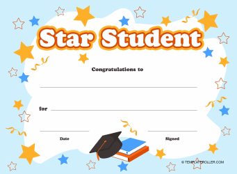 Document preview: Star Student Certificate