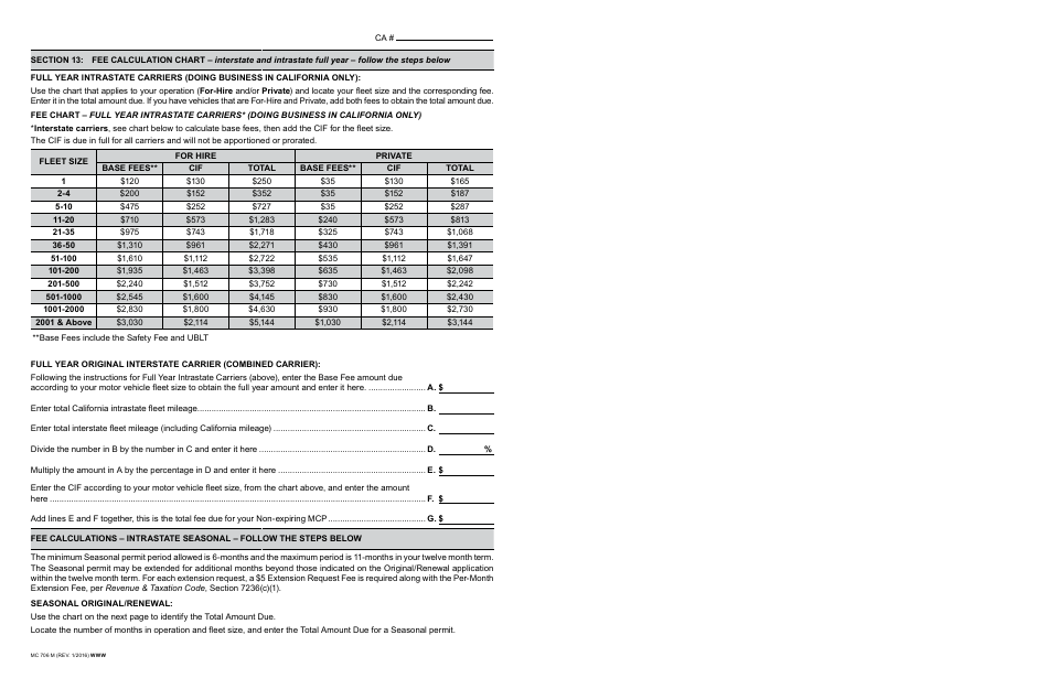 Form DMV706 Application for Motor Carrier Permit - California, Page 9