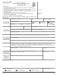 Document preview: Form E-215B Blue Light Permit - Connecticut