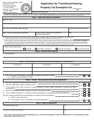 Document preview: Form 11.111 Application for Transitional Housing Property Tax Exemption - Harris County, Texas