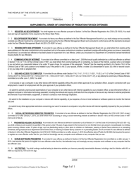 Document preview: Supplemental Order of Conditions of Probation for Sex Offenses - Illinois