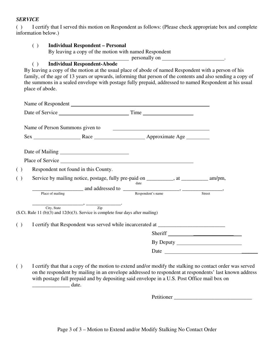 Form 70C Motion to Extend and / or Modify Stalking No Contact Order - Illinois, Page 3