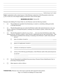 Form 70 Verified Petition for Stalking No Contact Order - Illinois, Page 3