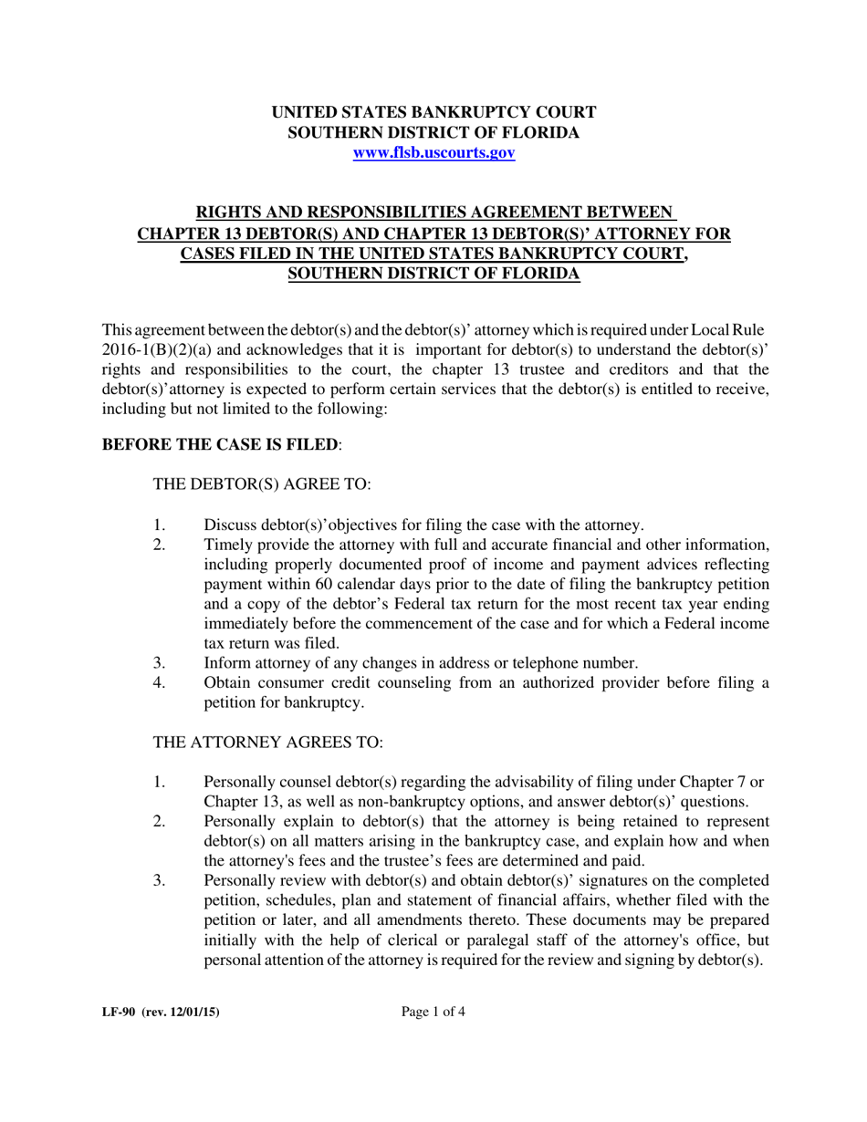 Debtor Rights Form LF-90 - Fill Out, Sign Online and Download Printable PDF, Florida ...