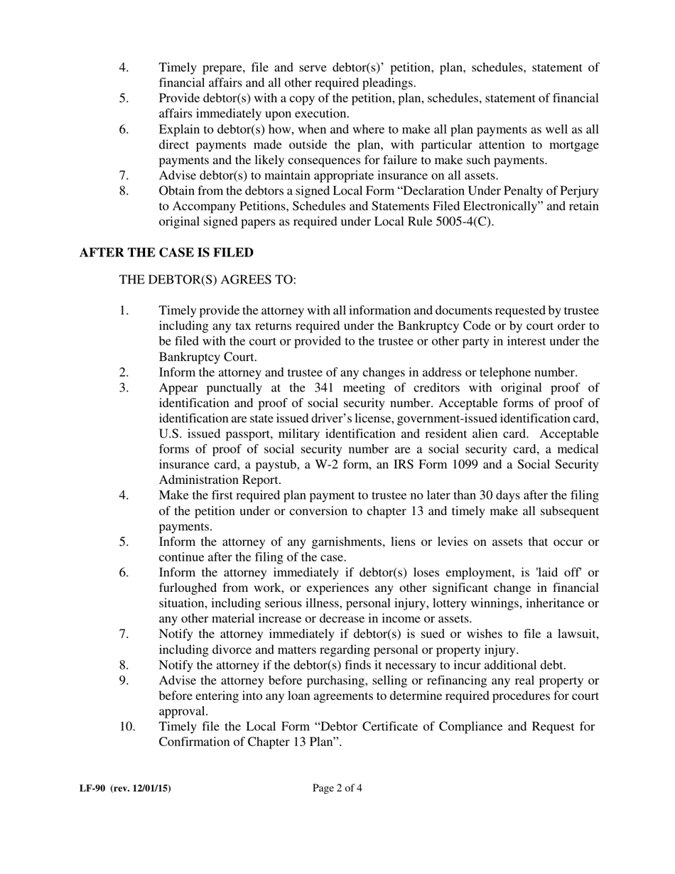 Form LF-90 Rights and Responsibilities Agreement Between Chapter 13 Debtor(S) and Chapter 13 Debtor(S) Attorney for Cases Filed in the United States Bankruptcy Court, Southern District of Florida - Florida, Page 2