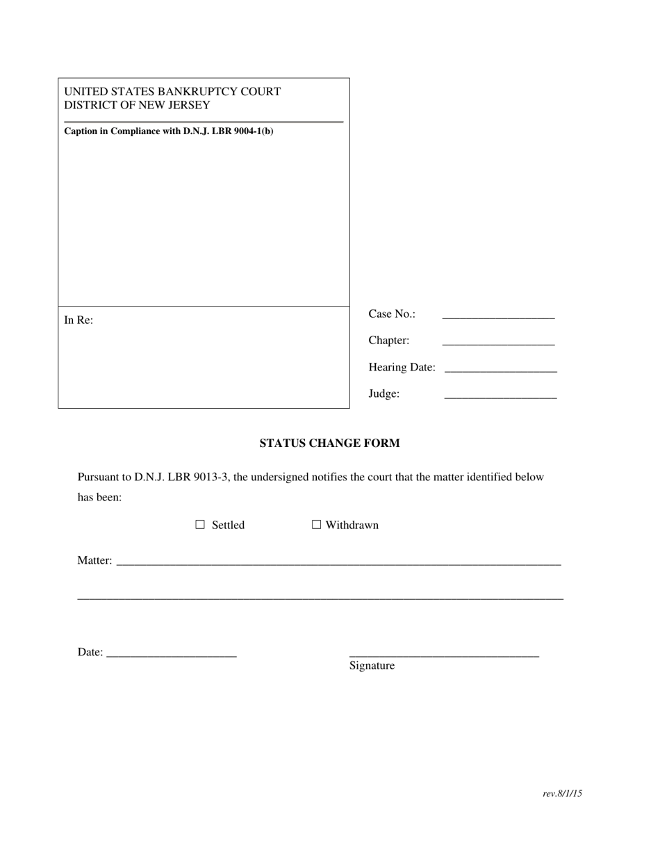 Status Change Form - New Jersey, Page 1