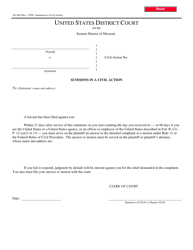 Document preview: Form AO440 Summons in a Civil Action - Missouri