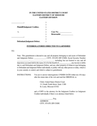 Document preview: Interrogatories Directed to Garnishee - Missouri