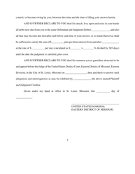 Form MOED-0018 Writ of Execution - Summons of Garnishee - Missouri, Page 2