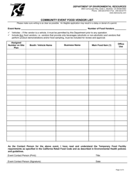 Community Event Organizer Permit Application - Stanislaus County, California, Page 2