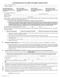 Form EXM-202 Authorization of Tax Agent or Agency Substitution Form for Assessment, Property Tax or Appeals Matters - Los Angeles County, California, Page 2