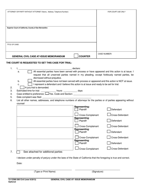 Form 13-12390-360  Printable Pdf
