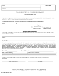 Form SB-12389 Family Law at Issue Memorandum for Trial Settings - County of San Bernardino, California, Page 2