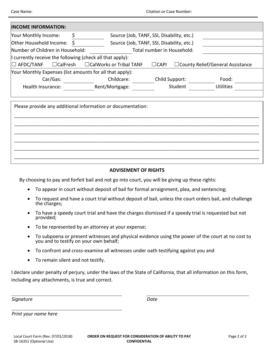 Form SB-16351 - Fill Out, Sign Online and Download Printable PDF ...