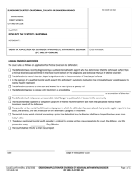 Document preview: Form 13-14628-360 Order on Application for Diversion of Individual With Mental Disorder - County of San Bernardino, California