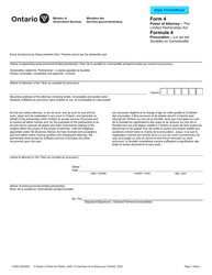 Form 4 (07262) Power of Attorney - the Limited Partnerships Act - Ontario, Canada (English/French), Page 2