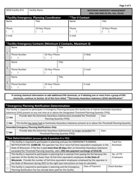 DMA Form 1003 Emergency Planning Notification (Epn) - Wisconsin, Page 2