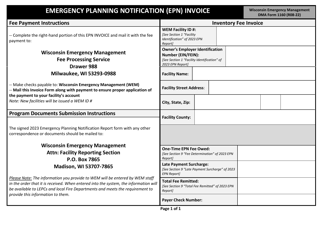 DMA Form 1003 Emergency Planning Notification (Epn) - Wisconsin, Page 5