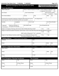 DMA Form 83R Farm Emergency Planning Notification (Epn) - Wisconsin