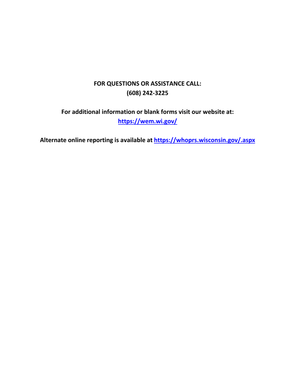 DMA Form 1125B Wisconsin Batch Plant Emergency Response  Hazardous Chemical Report - Wisconsin, Page 6