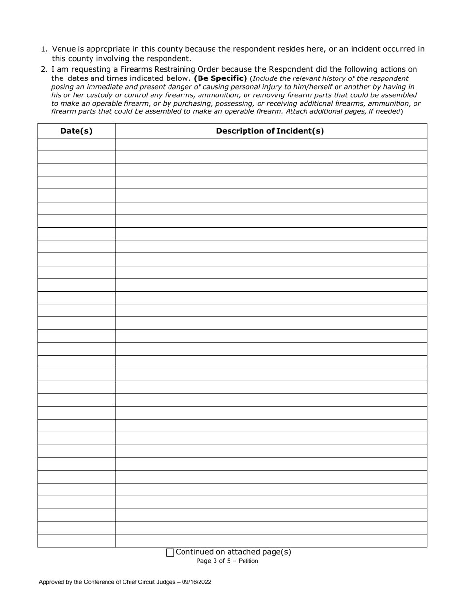 Verified Petition for Firearms Restraining Order - Illinois, Page 3