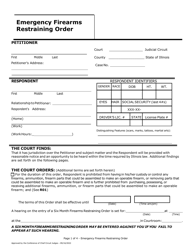 Document preview: Emergency Firearms Restraining Order - Illinois