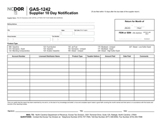Form GAS-1242 Supplier 10 Day Notification - North Carolina, Page 2