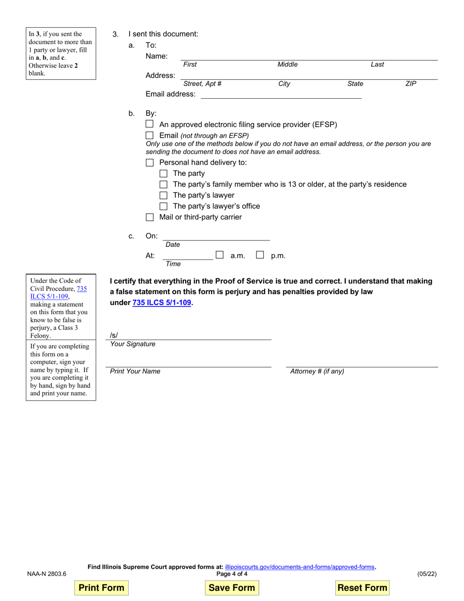 Form NAA-N2803.6 Appeal to the Appellate Court of Illinois - Illinois, Page 4