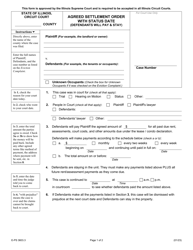 Document preview: Form E-PS3603.3 Agreed Settlement Order With Status Date (Defendants Will Pay & Stay) - Illinois