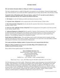 Minnesota Nonprofit Corporation Articles of Dissolution - Dissolution When the First Board of Directors Has Not Been Named - Minnesota, Page 2