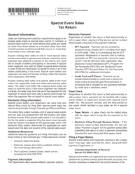 Form DR0098 Special Event Sales Tax Return - Colorado