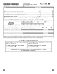Form 106 (DR0106) Colorado Partnership and S Corporation and Composite Nonresident Income Tax Return - Colorado, Page 3