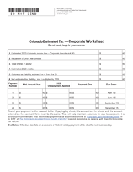 Form DR0112EP Corporate Estimated Tax Payment Form - Colorado, Page 2