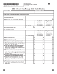 Form DR0106CR Colorado Pass-Through Entity Credit Schedule - Colorado