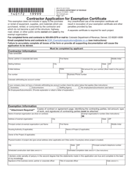 Form DR0172 Contractor Application for Exemption Certificate - Colorado, Page 3
