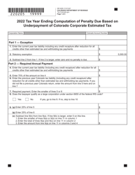 Form DR0205 Tax Year Ending Computation of Penalty Due Based on Underpayment of Colorado Corporate Estimated Tax - Colorado, Page 2