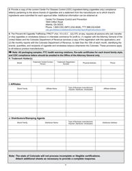 Form DR0231 Tobacco Product Manufacturer Certification - Colorado, Page 8