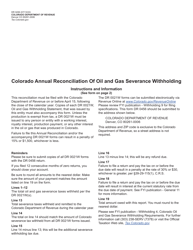 Form DR0456 Colorado Annual Reconciliation of Oil and Gas Severance Withholding - Colorado