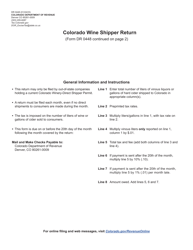 Document preview: Form DR0448 Colorado Wine Shipper Return - Colorado