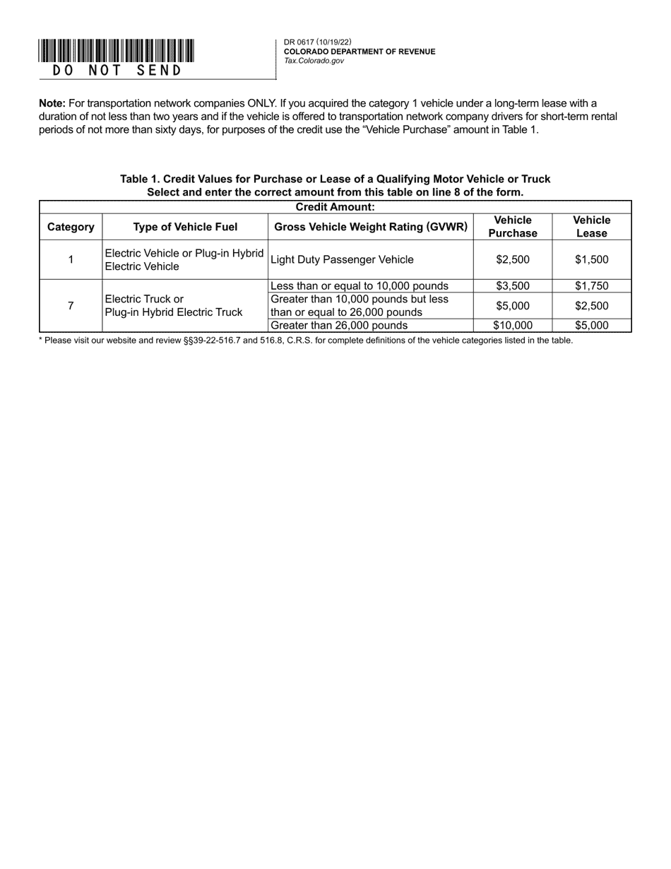 Form DR0617 Innovative Motor Vehicle and Truck Credits - Colorado, Page 2