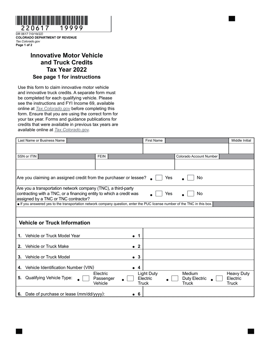 Form DR0617 Innovative Motor Vehicle and Truck Credits - Colorado, Page 3