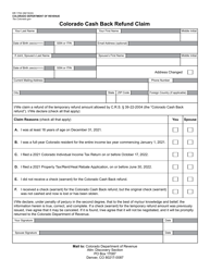 Form DR1702 Colorado Cash Back Refund Claim - Colorado, Page 2